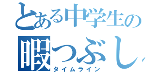 とある中学生の暇つぶし（タイムライン）