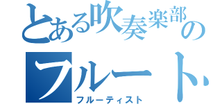 とある吹奏楽部のフルート奏者（フルーティスト）