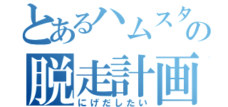 とあるハムスターの脱走計画（にげだしたい）