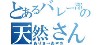 とあるバレー部の天然さん（ありさ→あやめ）