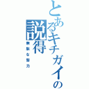 とあるキチガイの説得（無駄な努力）