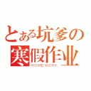 とある坑爹の寒假作业（ＨＯＭＥＷＯＲＫ）