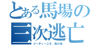 とある馬場の三次逃亡（ツーディーこそ、我が命）