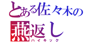 とある佐々木の燕返し（ハイキック）