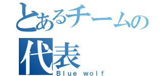 とあるチームの代表（Ｂｌｕｅ ｗｏｌｆ）