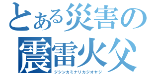 とある災害の震雷火父（ジシンカミナリカジオヤジ）