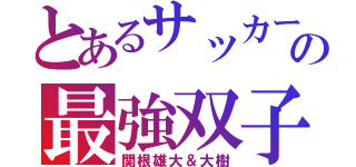 とあるサッカーの最強双子（関根雄大＆大樹）