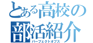 とある高校の部活紹介（パーフェクトオプス）