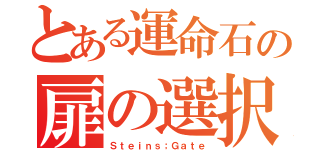 とある運命石の扉の選択（Ｓｔｅｉｎｓ；Ｇａｔｅ）