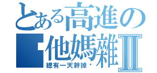 とある高進の你他媽雜碎Ⅱ（總有一天幹掉你）