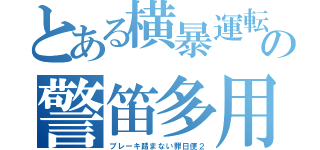 とある横暴運転の警笛多用（ブレーキ踏まない罪日便２）