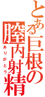 とある巨根の膣内射精（ありがとう）