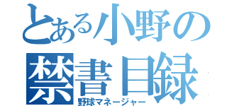 とある小野の禁書目録（野球マネージャー）