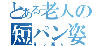 とある老人の短パン姿（引っ張り）