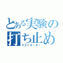 とある実験の打ち止め（ラストオーダー）