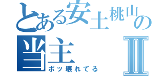 とある安土桃山城の当主Ⅱ（ボッ壊れてる）