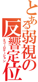 とある弱視の反響定位（エコーロケーション）