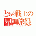 とある戦士の星調旅録（Ｅｘｐｅｒｉｍｅｎｔ）