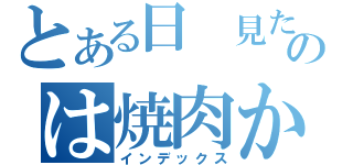 とある日　見たのは焼肉か（インデックス）