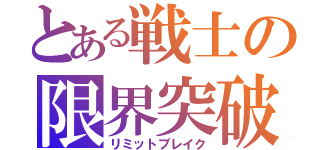 とある戦士の限界突破（リミットブレイク）