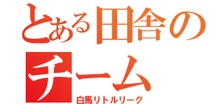 とある田舎のチーム（白馬リトルリーグ）