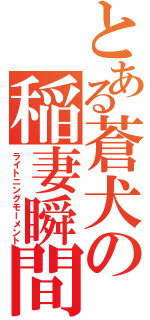 とある蒼犬の稲妻瞬間（ライトニングモーメント）