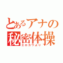 とあるアナの秘密体操（エロカワより）