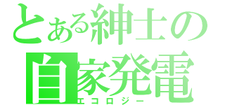 とある紳士の自家発電（エコロジー）