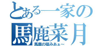 とある一家の馬鹿菜月美（馬鹿の極みあぁ～）