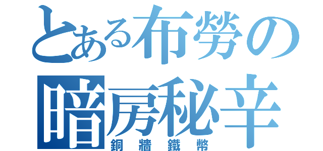 とある布勞の暗房秘辛（銅牆鐵幣）