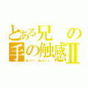 とある兄の手の触感Ⅱ（柔らかく、温かだった。）