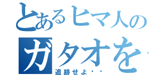 とあるヒマ人のガタオを（追跡せよ‼️）