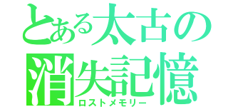 とある太古の消失記憶（ロストメモリー）