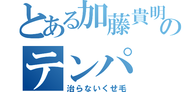 とある加藤貴明のテンパ（治らないくせ毛）