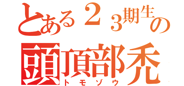 とある２３期生の頭頂部禿（トモゾウ）