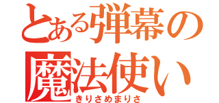 とある弾幕の魔法使い（きりさめまりさ）