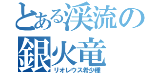 とある渓流の銀火竜（リオレウス希少種）