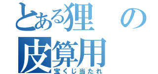 とある狸の皮算用（宝くじ当たれ）