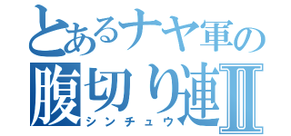 とあるナヤ軍の腹切り連発Ⅱ（シンチュウ）