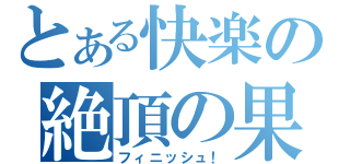 とある快楽の絶頂の果て（フィニッシュ！）