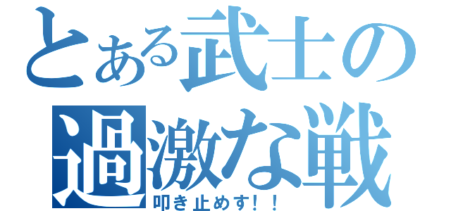 とある武士の過激な戦い（叩き止めす！！）