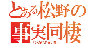 とある松野の事実同棲（「いたいからいる」）