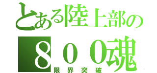 とある陸上部の８００魂（限界突破）