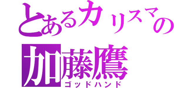 とあるカリスマの加藤鷹（ゴッドハンド）