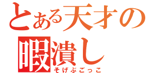 とある天才の暇潰し（そげぶごっこ）