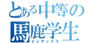 とある中等の馬鹿学生（インデックス）