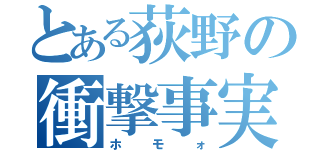 とある荻野の衝撃事実（ホモォ）