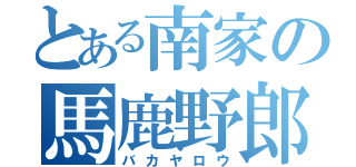 とある南家の馬鹿野郎（バカヤロウ）