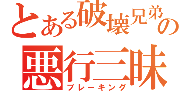 とある破壊兄弟の悪行三昧（ブレーキング）