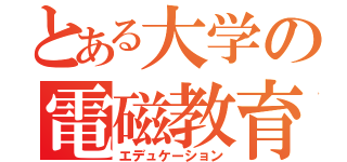 とある大学の電磁教育（エデュケーション）